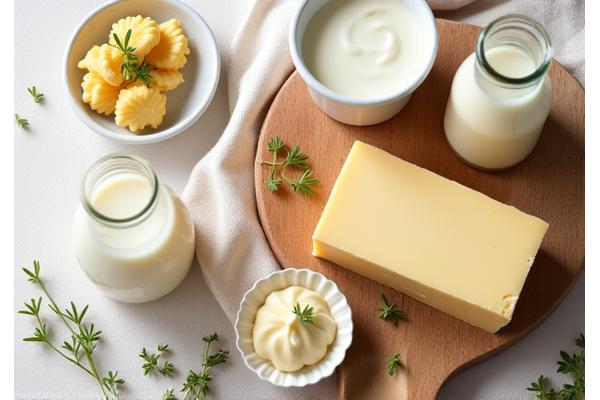 Variété de fromages artisanaux et produits laitiers biologiques