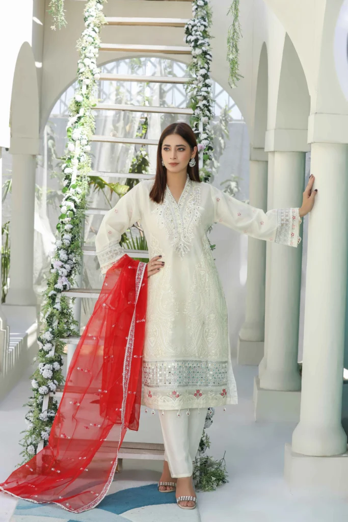 Pakistani white dress