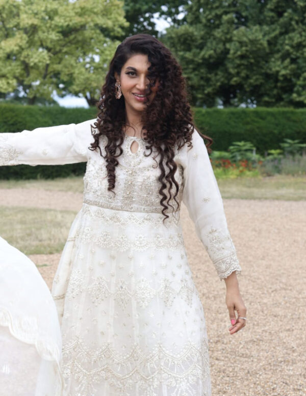 sana fakhar white dress by rivaaj