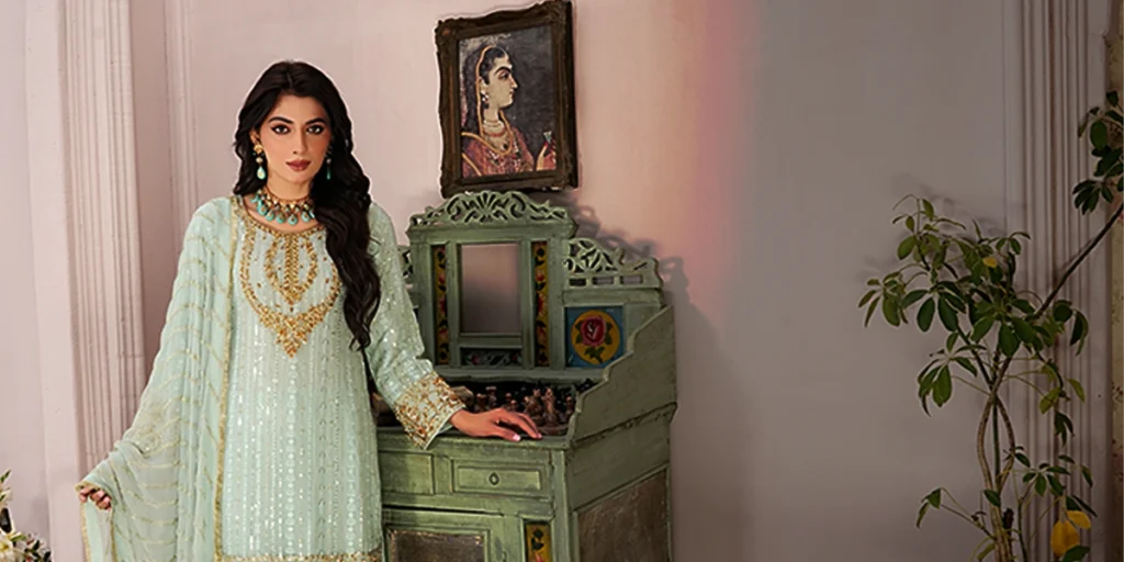 traditional dresses for Pakistani women by Rivaaj